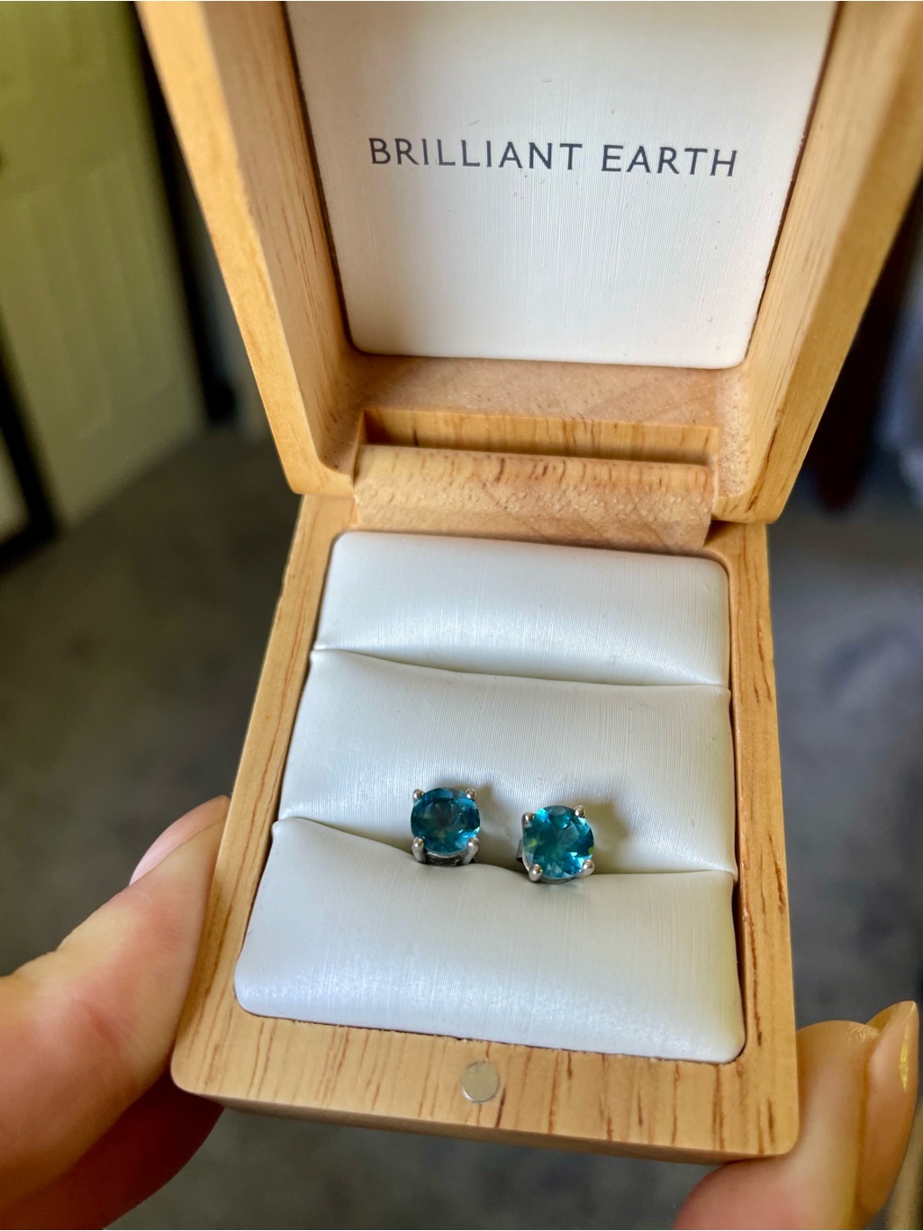 Brilliant Earth London Blue Topaz Stud Earrings In Sterling Silver — image 3 of 4
